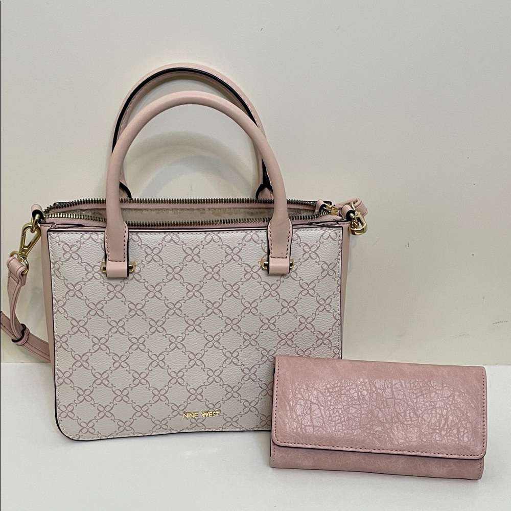 Nine West Blush Satchel and Wallet Set